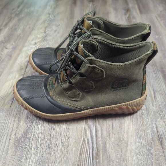 Sorel Women Out N About Plus Ankle Duck Boots Alpine Tundra Suede Size 6 Green - Picture 7 of 13